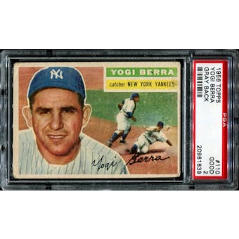 1956 Topps Baseball #110 Yogi Berra PSA 2 (GOOD) *1839