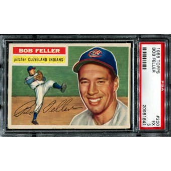 1956 Topps Baseball #200 Bob Feller PSA 5 (EX) *1841