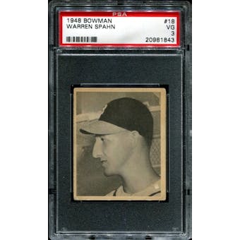 1948 Bowman Baseball #18 Warren Spahn PSA 3 (VG) *1843
