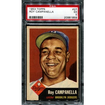 1953 Topps Baseball #27 Roy Campanella PSA 5 (EX) *1858