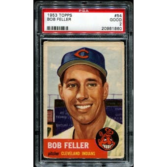 1953 Topps Baseball #54 Bob Feller PSA 2 (GOOD) *1860