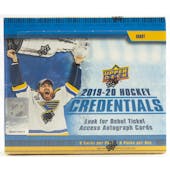 2019/20 Upper Deck Credentials Hockey Hobby Box