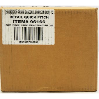 2020 Panini Prizm Quick Pitch Baseball Hobby 20-Box Case