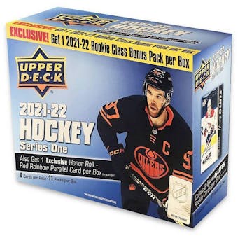 2021/22 Upper Deck Series 1 Hockey 11-Pack Mega Box (Rookie Class Bonus Pack!)