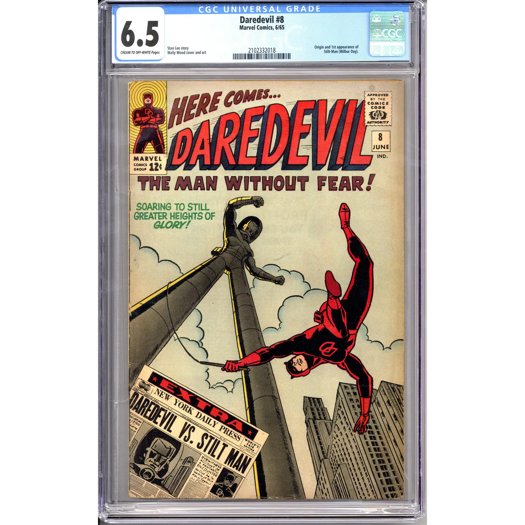 Daredevil 8 Cgc 6 5 C Ow 2102332018 Da Card World