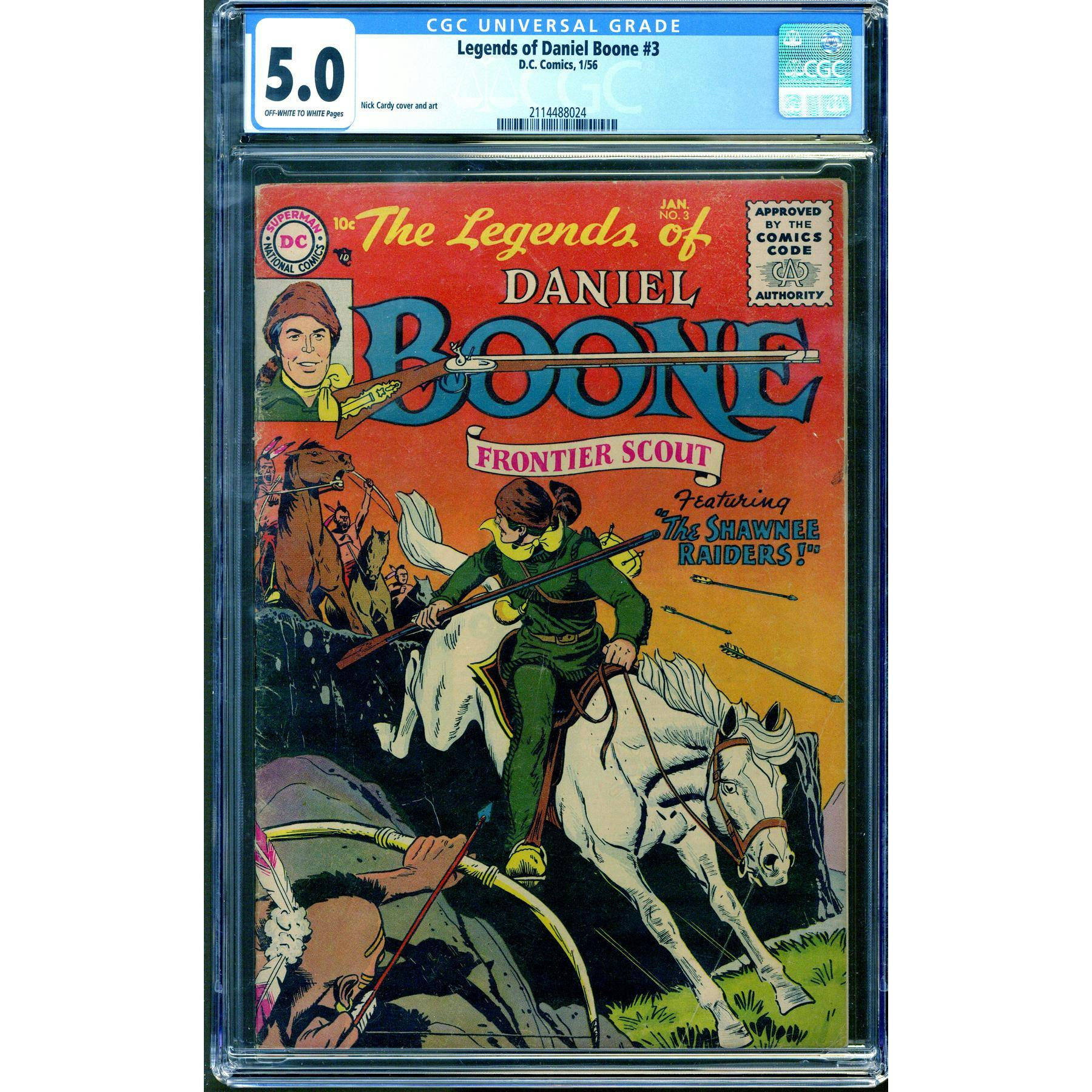 Legend Of Daniel Boone 3 Cgc 5 0 Ow W 2114488024 Da Card World