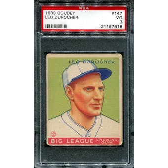 1933 Goudey Baseball #147 Leo Durocher PSA 3 (VG) *7616