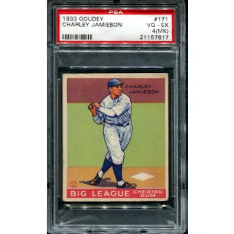 1933 Goudey Baseball #171 Charley Jamieson PSA 4 (VG-EX) (MK) *7617
