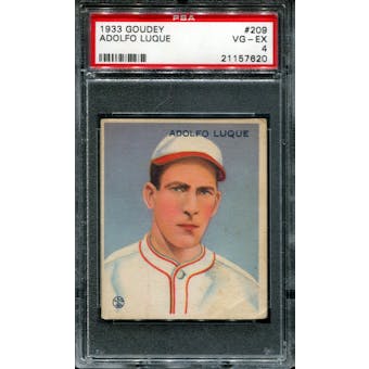 1933 Goudey Baseball #209 Adolfo Luque PSA 4 (VG-EX) *7620