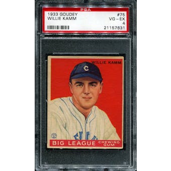 1933 Goudey Baseball #75 Willie Kamm PSA 4 (VG-EX) *7631