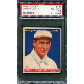 1933 Goudey Baseball #174 Curley Ogden PSA 4.5 (VG-EX+) *7639