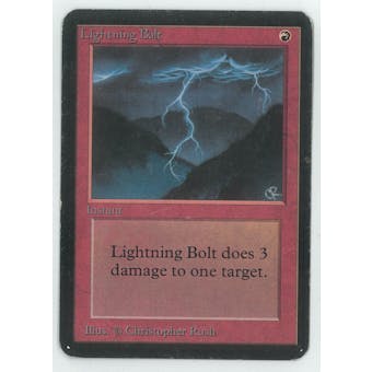 Magic the Gathering Alpha Single Lightning Bolt - MODERATE PLAY (MP)