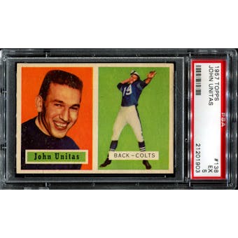 1957 Topps Football #138 Johnny Unitas Rookie PSA 5 (EX) *1903