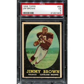 1958 Topps Football #62 Jim Brown Rookie PSA 5 (EX) *1905