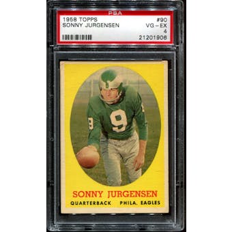 1958 Topps Football #90 Sonny Jurgensen Rookie PSA 4 (VG-EX) *1906