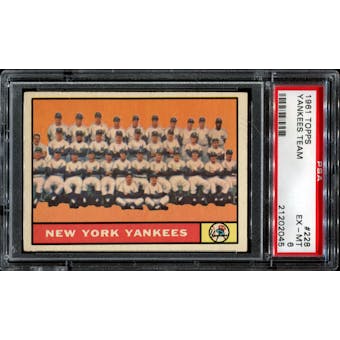 1961 Topps Baseball #228 Yankees Team PSA 6 (EX-MT) *2045