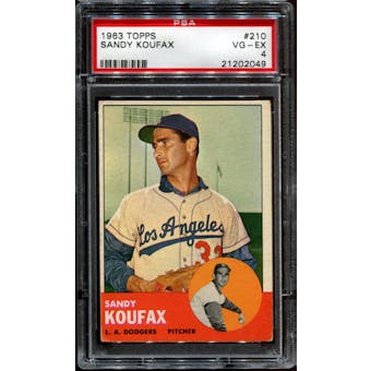 1963 Topps Baseball #210 Sandy Koufax PSA 4 (VG-EX) *2049
