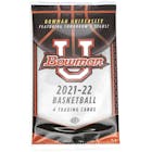 Image for  2021/22 Bowman University Basketball Hobby Pack