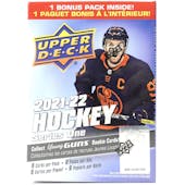 2021/22 Upper Deck Series 1 Hockey 6-Pack Blaster Box (Lot of 6)