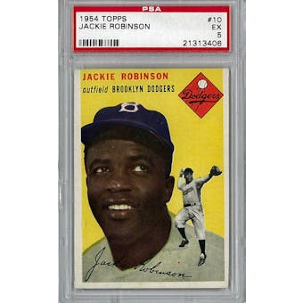 1954 Topps Baseball #10 Jackie Robinson PSA 5 (EX) *3406