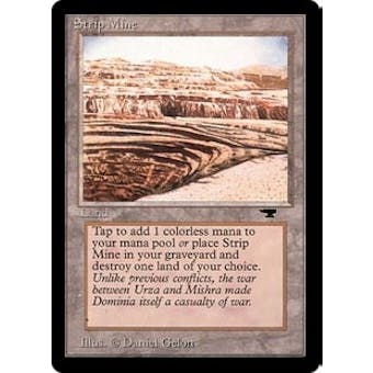 Magic the Gathering Antiquities Single Strip Mine (Sky, Even Terraces) - MODERATE PLAY (MP)