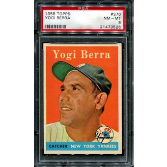 1958 Topps Baseball #370 Yogi Berra PSA 8 (NM-MT) *3526