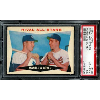 1960 Topps Baseball #160 Mantle & Boyer Rival All Stars PSA 4.5 (VG-EX+) *3606