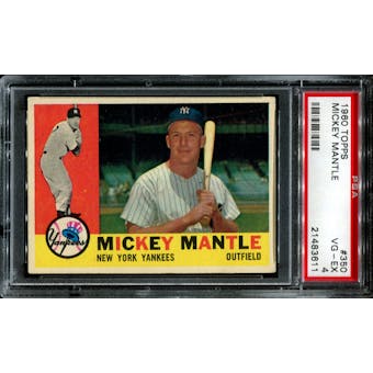 1960 Topps Baseball #350 Mickey Mantle PSA 4 (VG-EX) *3611