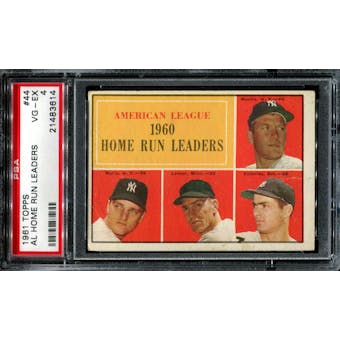 1961 Topps Baseball #44 AL Home Run Leaders PSA 4 (VG-EX) *3614