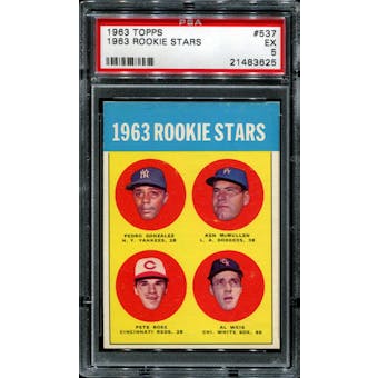 1963 Topps Baseball #537 Pete Rose Rookie PSA 5 (EX) *3625