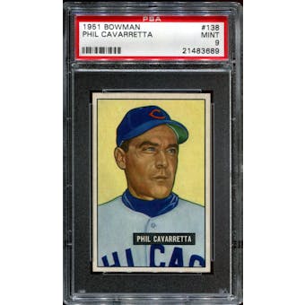 1951 Bowman Baseball #138 Phil Cavarretta PSA 9 (MINT) (1/6 with none higher)