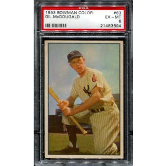 1953 Bowman Color Baseball #63 Gil McDougald PSA 6 (EX-MT) *3694