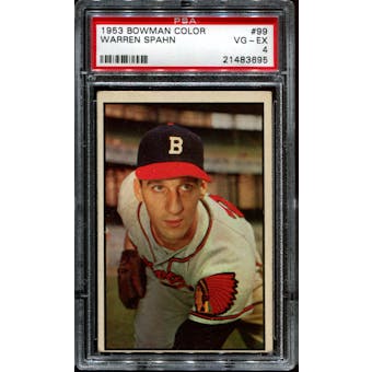 1953 Bowman Color Baseball #99 Warren Spahn PSA 4 (VG-EX) *3695