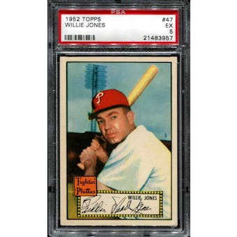 1952 Topps Baseball #47 Willie Jones PSA 5 (EX) *3957