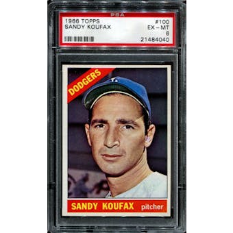1966 Topps Baseball #100 Sandy Koufax PSA 6 (EX-MT) *4040