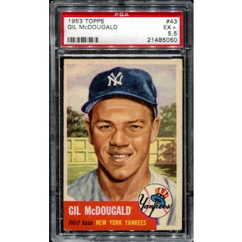 1953 Topps Baseball #43 Gil McDougald PSA 5.5 (EX+) *5050