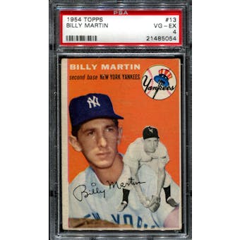 1954 Topps Baseball #13 Billy Martin PSA 4 (VG-EX) *5054