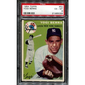 1954 Topps Baseball #50 Yogi Berra PSA 6 (EX-MT) *5058