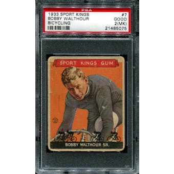 1933 Sport Kings #7 Bobby Walthour (Bicycling) PSA 2 (GOOD) (MK) *5075