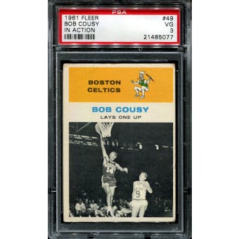 1961/62 Fleer Basketball #49 Bob Cousy IA PSA 3 (VG) *5077