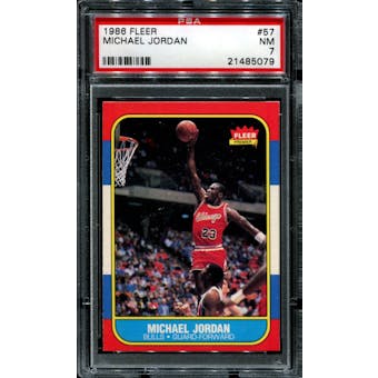 1986/87 Fleer Basketball #57 Michael Jordan Rookie PSA 7 (NM) *5079