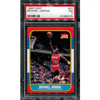 1986/87 Fleer Basketball #57 Michael Jordan Rookie PSA 7 (NM) *5079
