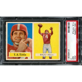 1957 Topps Football #30 Y.A. Tittle PSA 7 (NM) *5081