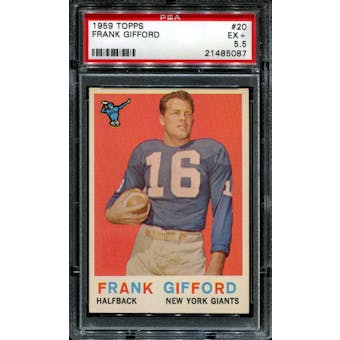 1959 Topps Football #20 Frank Gifford PSA 5.5 (EX+) *5087