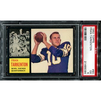 1962 Topps Football #90 Fran Tarkenton Rookie PSA 5 (EX) *5094