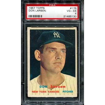 1957 Topps Baseball #175 Don Larsen PSA 4 (VG-EX) *5130