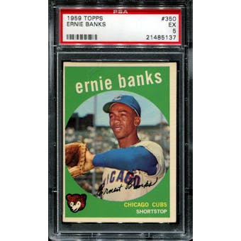 1959 Topps Baseball #350 Ernie Banks PSA 5 (EX) *5137