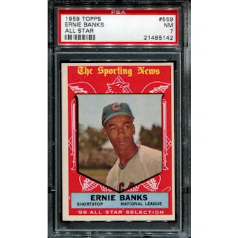 1959 Topps Baseball #559 Ernie Banks All Star PSA 7 (NM) *5142