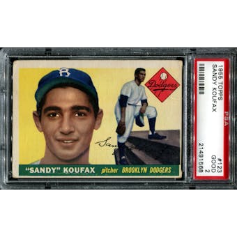 1955 Topps Baseball #123 Sandy Koufax Rookie PSA 2 (GOOD) *1568