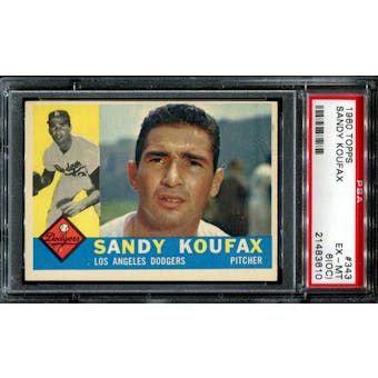 1960 Topps Baseball #343 Sandy Koufax PSA 6 (EX-MT) (OC) *3610